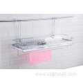 Stainless steel wall-mounted tableware drain storage rack